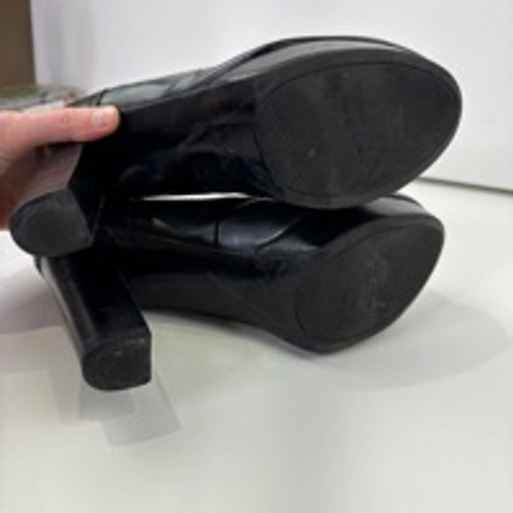 Marc Fisher Women's vegan black platform slip on loafer chunky heel size 7 ½ - Picture 8 of 11